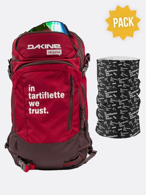 Pack Sac à dos Dakine In Tartiflette We Trust bordeaux + tour de cou